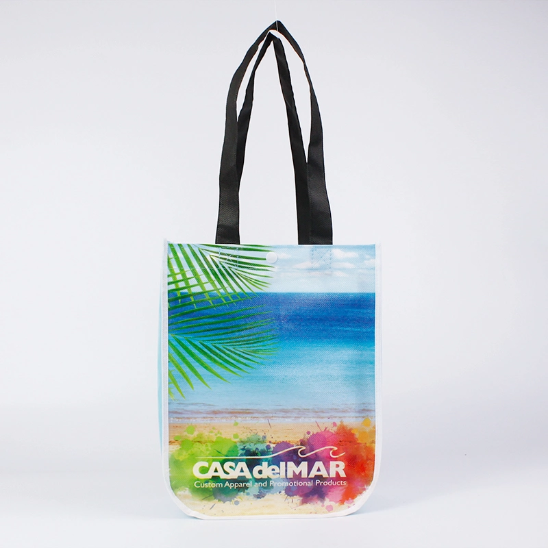 Curved Corners Tote Non Woven Bag Laminated Non Woven Shopping Reusable Eco Tote Bag