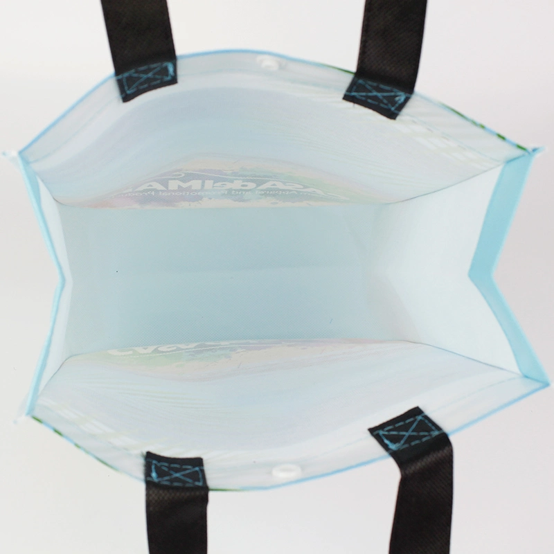 Curved Corners Tote Non Woven Bag Laminated Non Woven Shopping Reusable Eco Tote Bag