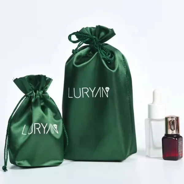 Custom Bags Wholesale Satin Pouch Bag Storage Packaging Dust Satin Drawstring Bag - Image 2
