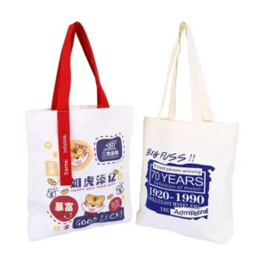 Alternative view of Custom Canvas Baglogo Womens Crossbody Canvas Printed Tote Bag with Inside Pockets