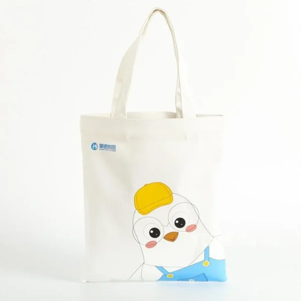 Custom Canvas Baglogo Womens Crossbody Canvas Printed Tote Bag with Inside Pockets - Image 4