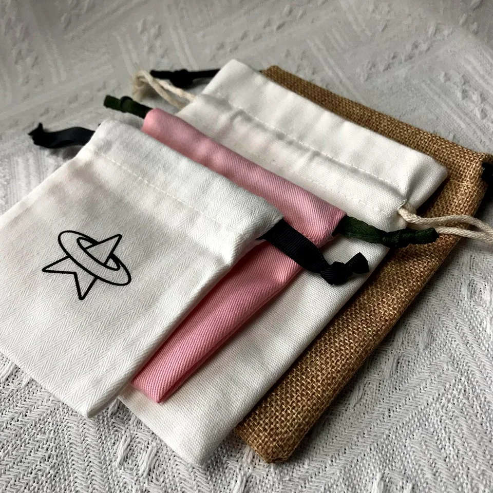 Custom Corduroy Cotton Drawstring Pouch Canvas Satin Velvet Gift Jewelry Packaging Bags