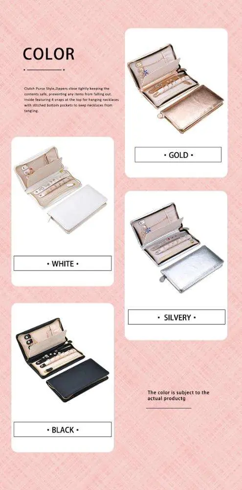Custom High Quality Lipstick Necklace Jewellery Roll Bag Travel Leather Jewelry Pouch
