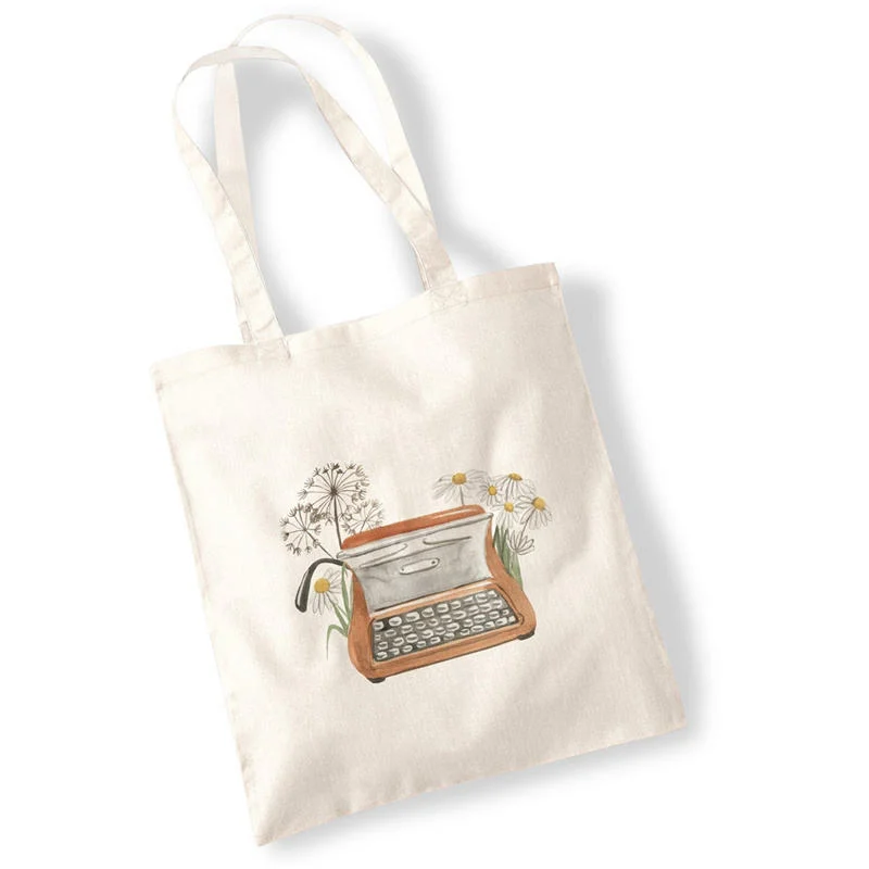 Custom Logo Advertising Full Cotton Color Printing Canvas Tote Bag with Pocket