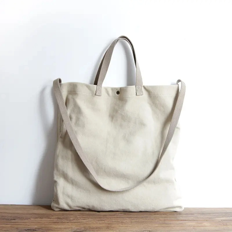 Custom Logo Blank Plain Women&prime;s Cotton Canvas Shopping Tote Bag