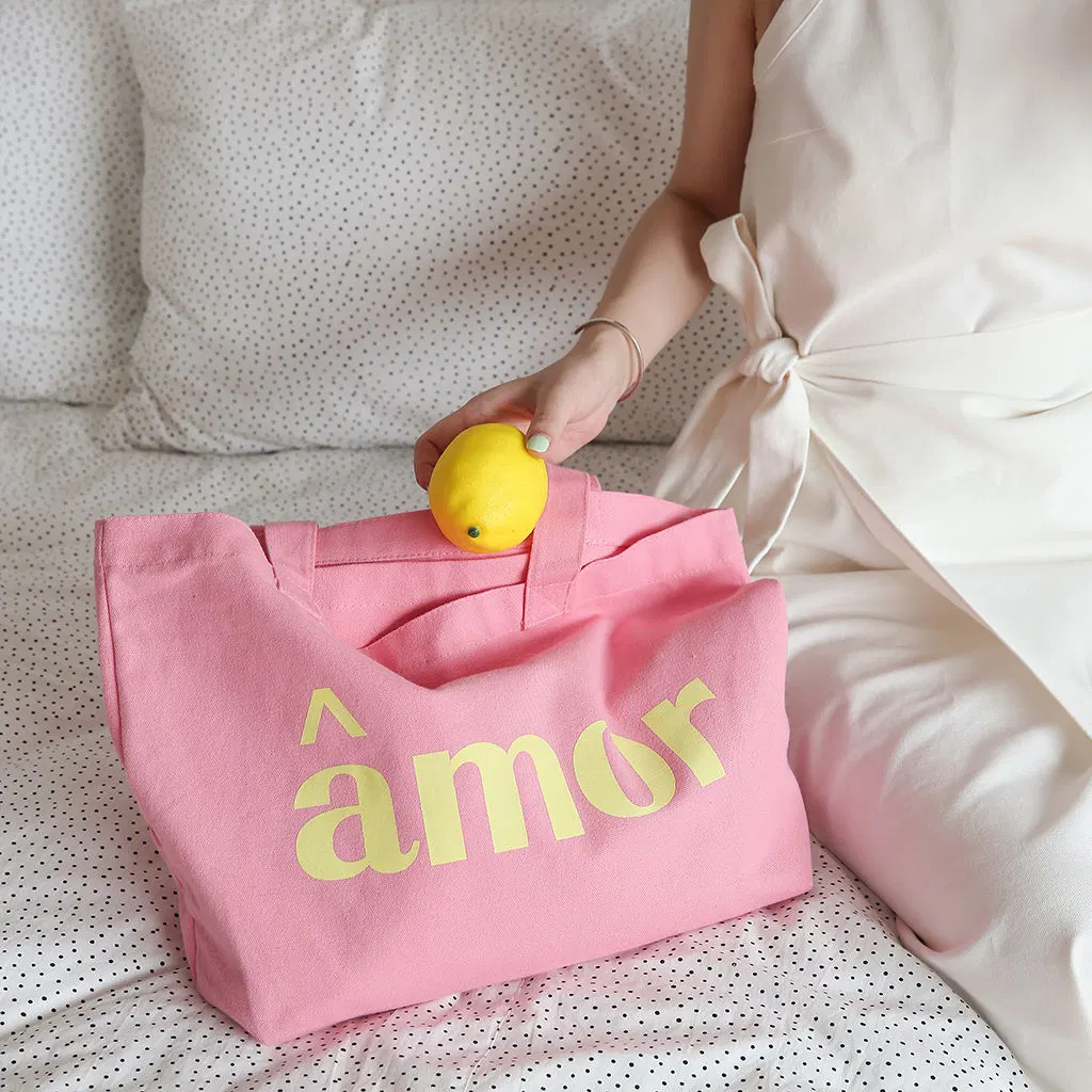 Custom Logo Colorful Extra Large Cotton Natural Shopping Market Bag Zipper Tote Canvas Bag