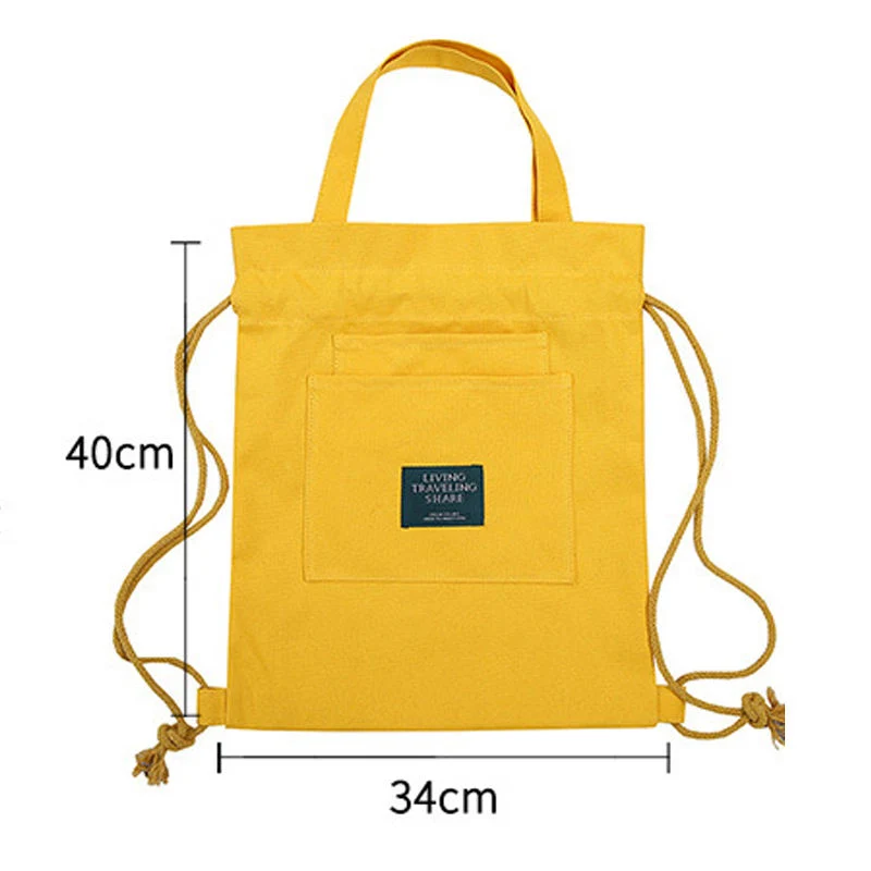 Custom Logo Gift Drawstring Cotton Tote Bag with String Custom Canvas Drawstring Backpack with Logo - Image 3