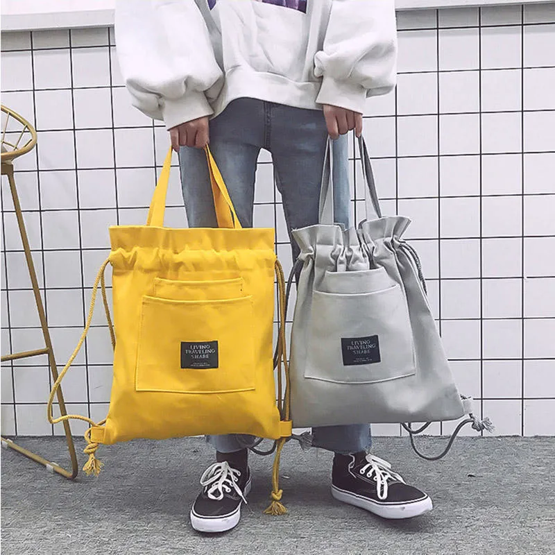 Custom Logo Gift Drawstring Cotton Tote Bag with String Custom Canvas Drawstring Backpack with Logo - Image 5