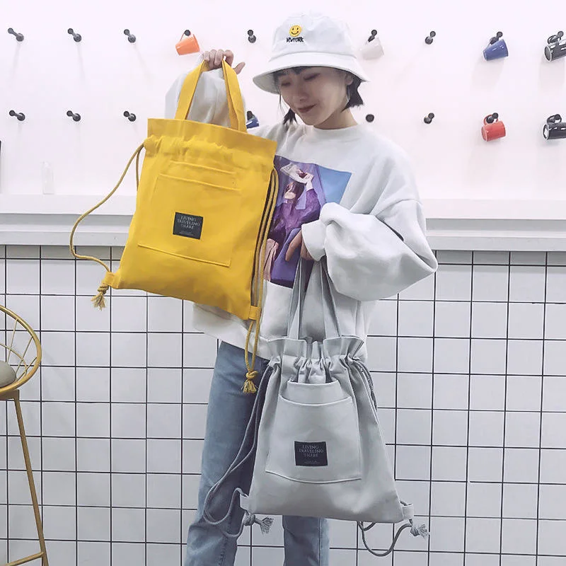 Custom Logo Gift Drawstring Cotton Tote Bag with String Custom Canvas Drawstring Backpack with Logo - Image 6