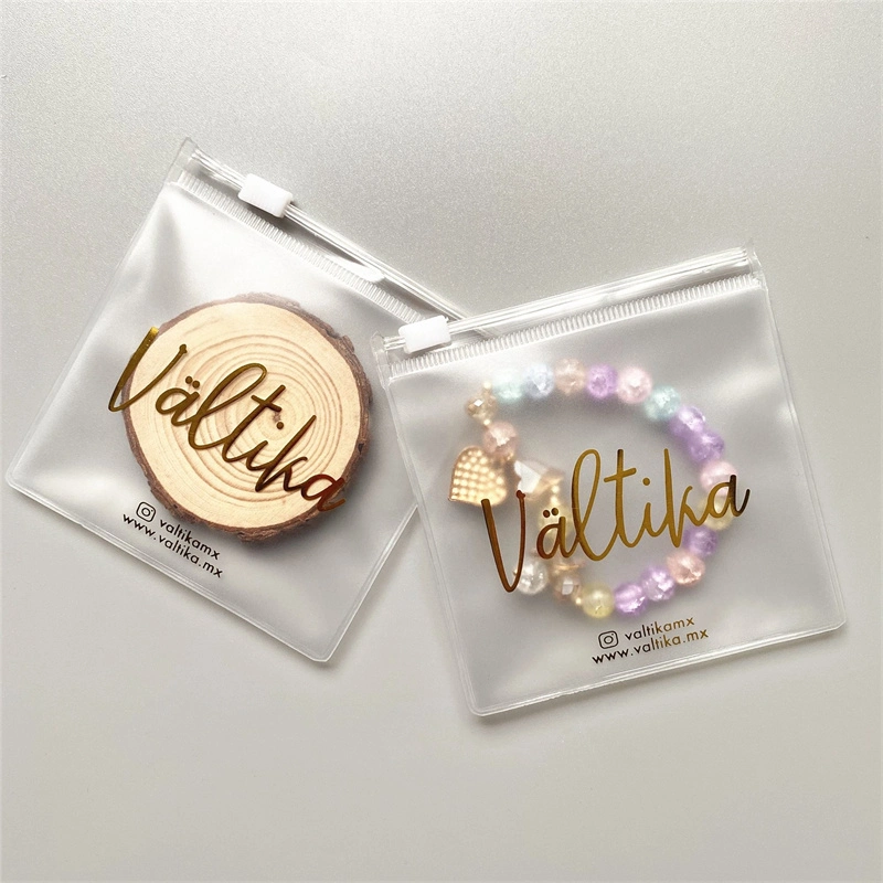 Custom Logo Mini PVC Plastic Jewelry Packaging Small Zip Lock Pouch Bag