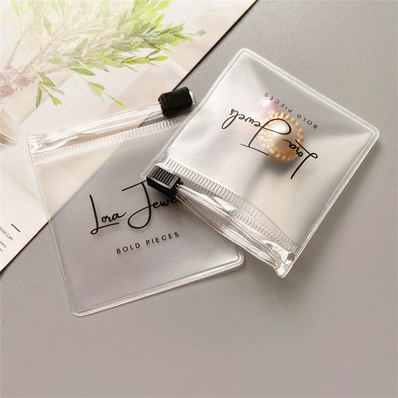 Custom Logo Mini PVC Plastic Jewelry Packaging Small Zip Lock Pouch Bag