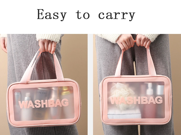 Custom Logo PU PVC Waterproof Trip Pouch Kits Women Luxury Beauty Makeup Bag Travel Clear Cosmetic Bags
