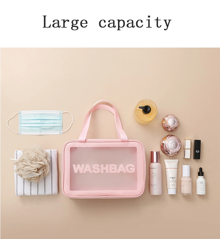 Custom Logo PU PVC Waterproof Trip Pouch Kits Women Luxury Beauty Makeup Bag Travel Clear Cosmetic Bags