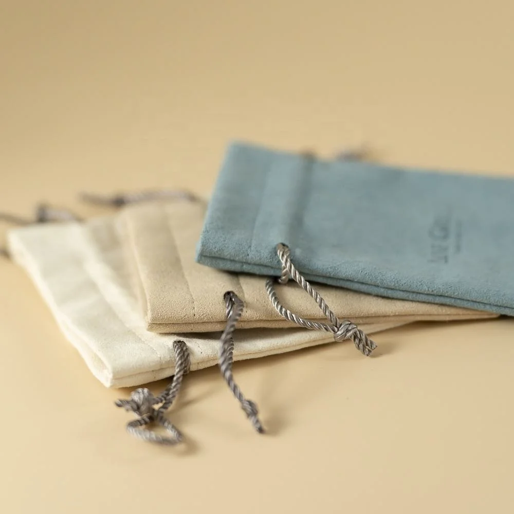 Custom Logo Printed Eco Friendly Velvet Microfiber Suede Small Drawstring Jewelry Pouch with Logo
