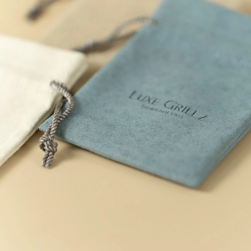 Custom Logo Printed Eco Friendly Velvet Microfiber Suede Small Drawstring Jewelry Pouch with Logo