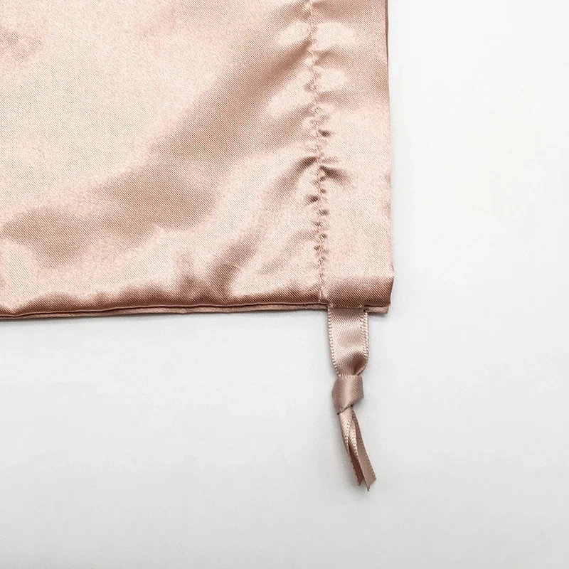 Custom Logo Satin Dust Bag Wholesale Rose Gold Luxury Satin Drawstring Bag