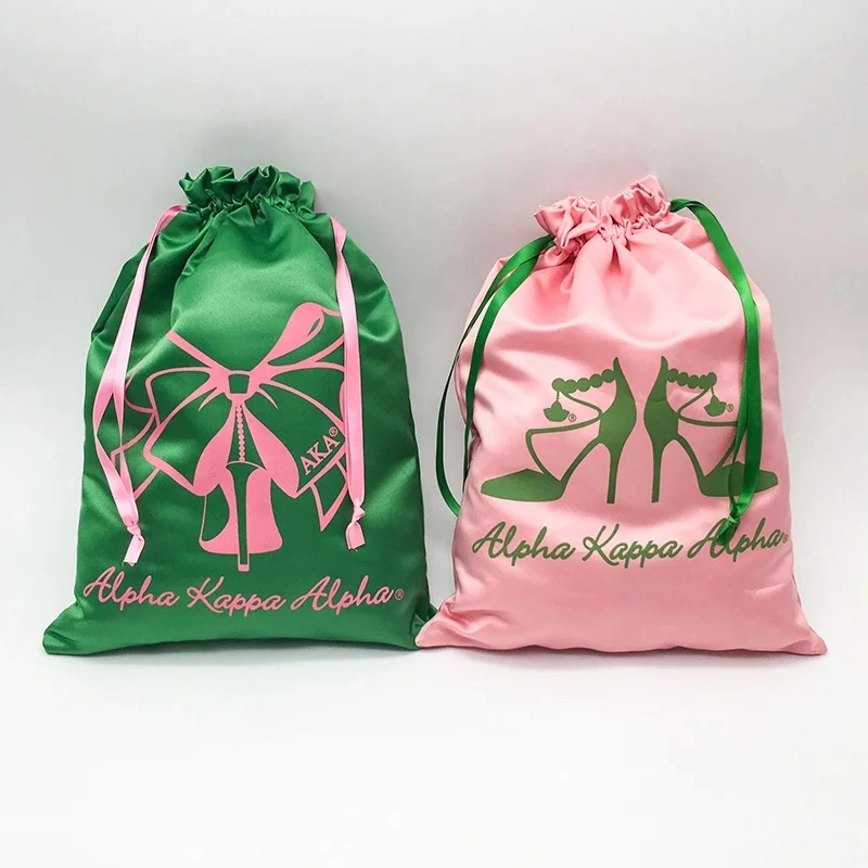 Custom Logo Satin Dust Bag Wholesale Rose Gold Luxury Satin Drawstring Bag