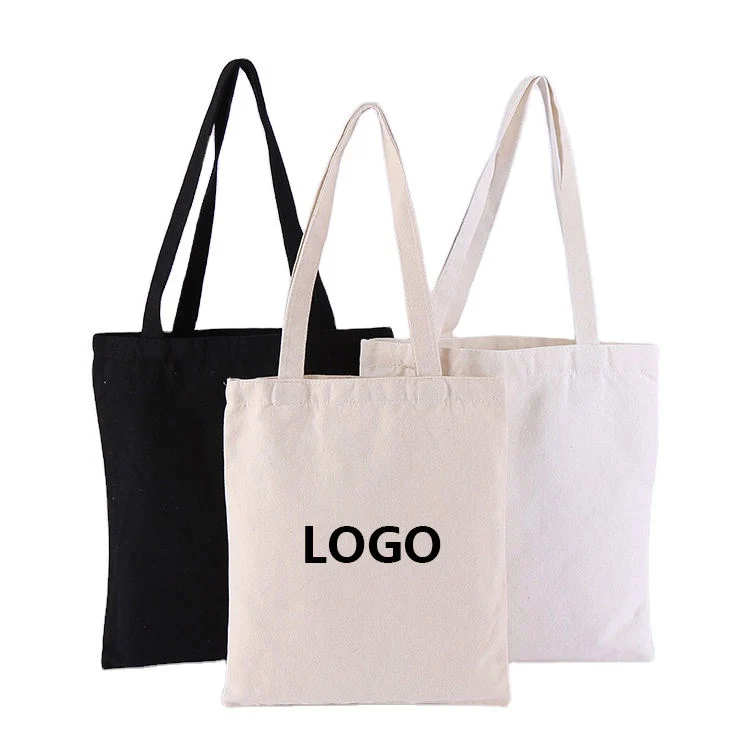 Custom Logo Size Printed Blank Shopping Bag Recycled Plain Cotton Canvas Tote Bag