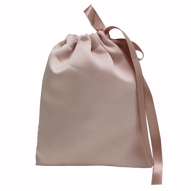 Custom Logo Soft Satin Silk Jewelry Gift Storage Package Pouch Drawstring Bag