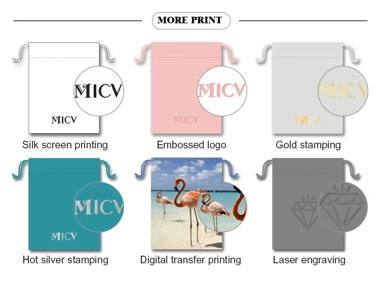 Custom Logo Velvet Jewelry Pouch Drawstring Dust Pouch Gift Cosmetic Packaging Velvet Dust Bag