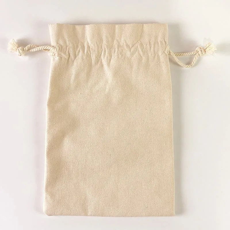 Custom Natural Canvas Drawstring Couch Round Bottom Drawstring Bag Handheld Cotton Bag Cosmetic Clothes Gift Bag - Image 6