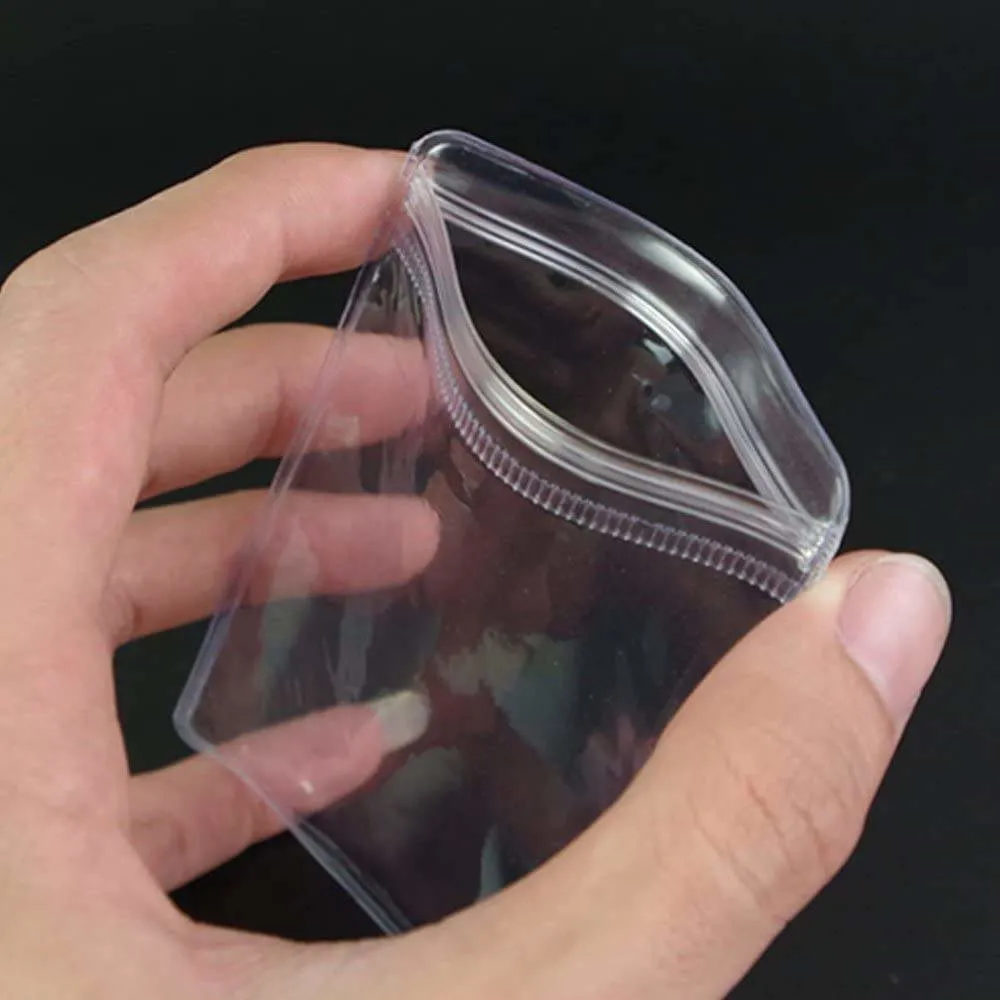 Custom PVC Mini Self Seal Plastic Pack Zipper Lock Bags for Jewelry Clear PVC Jewelry Bag Hot Sale