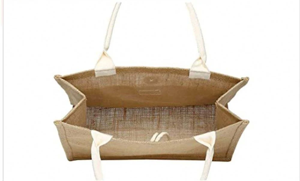 Custom Pattern Jute Burlap Eco Friendly Shopper Bags Designer Handbags