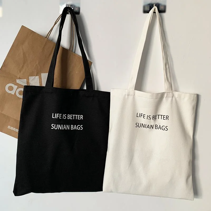 Custom Printed Blank Shopping Bag Plain Organic Cotton Canvas Tote Bag with Logo
