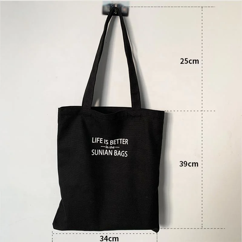 Custom Printed Blank Shopping Bag Plain Organic Cotton Canvas Tote Bag with Logo