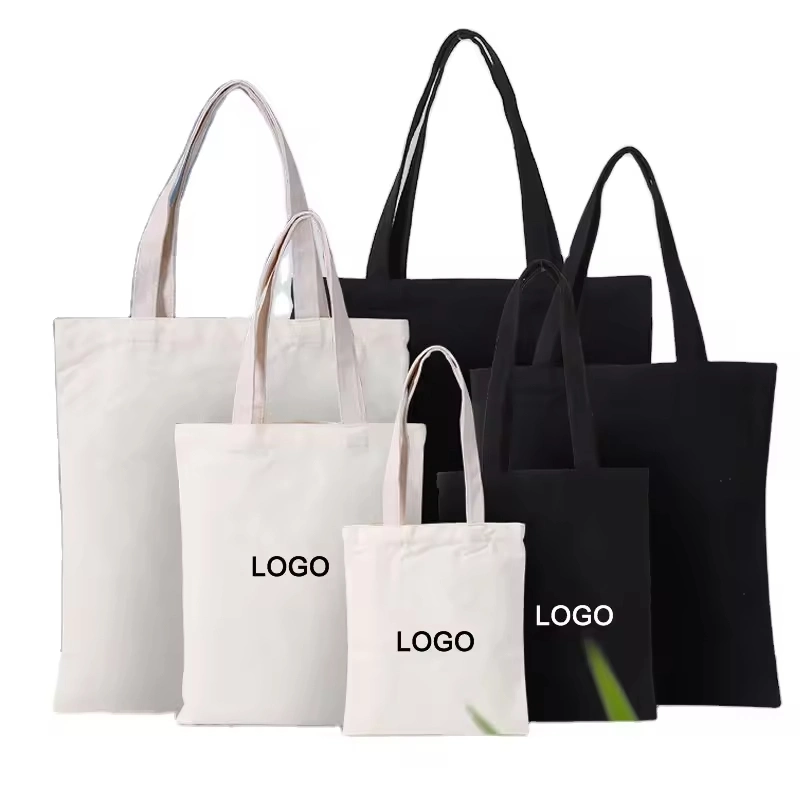 Custom Printed Canvas Eco-Friendly Reusable Letters Large Shopping Canvas Bag