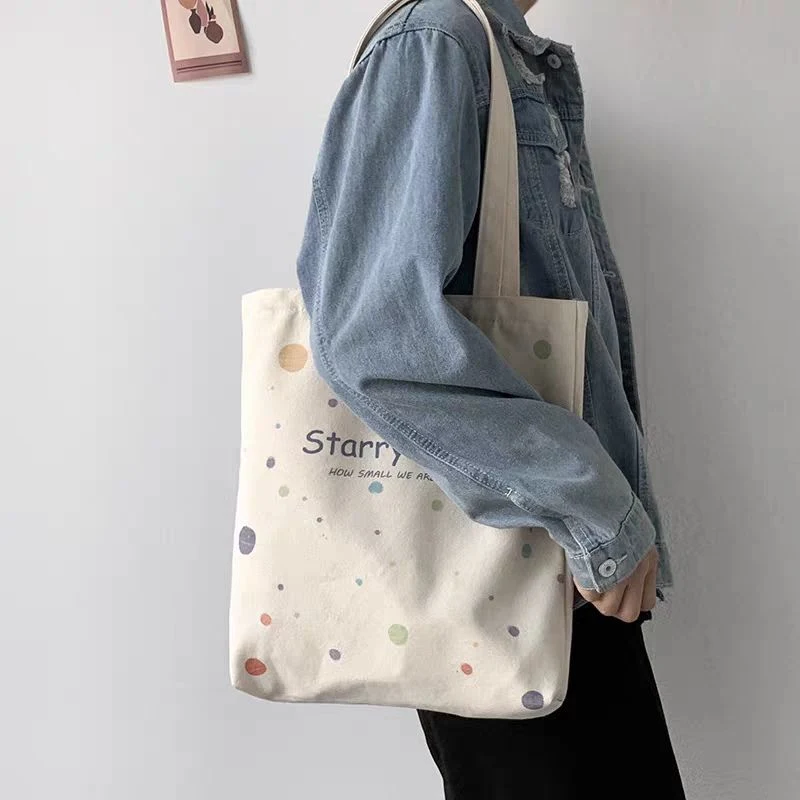 Custom Printed Eco Recycled Blank Shopping Bag Plain Canvas Tote Bag with Logo