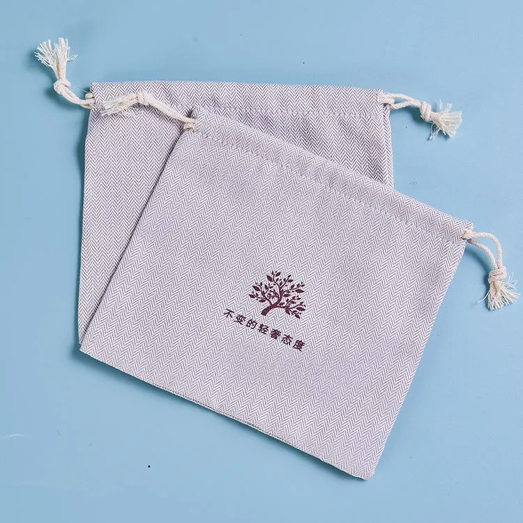 Custom Printed Environmental Cotton Canvas Bags Carrying Bag Fabric Pouch Jewelry Gift Packaging Pouch with Logo