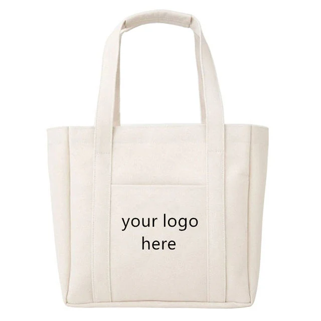 Custom Printed Logo Blank Bag Plain Cotton Canvas Shopping Tote Bag