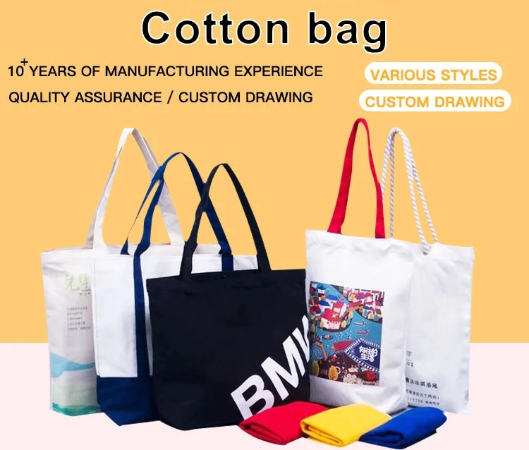 Custom Printed Logo Design Canvas Bag Pink Natural Color 100% Cotton