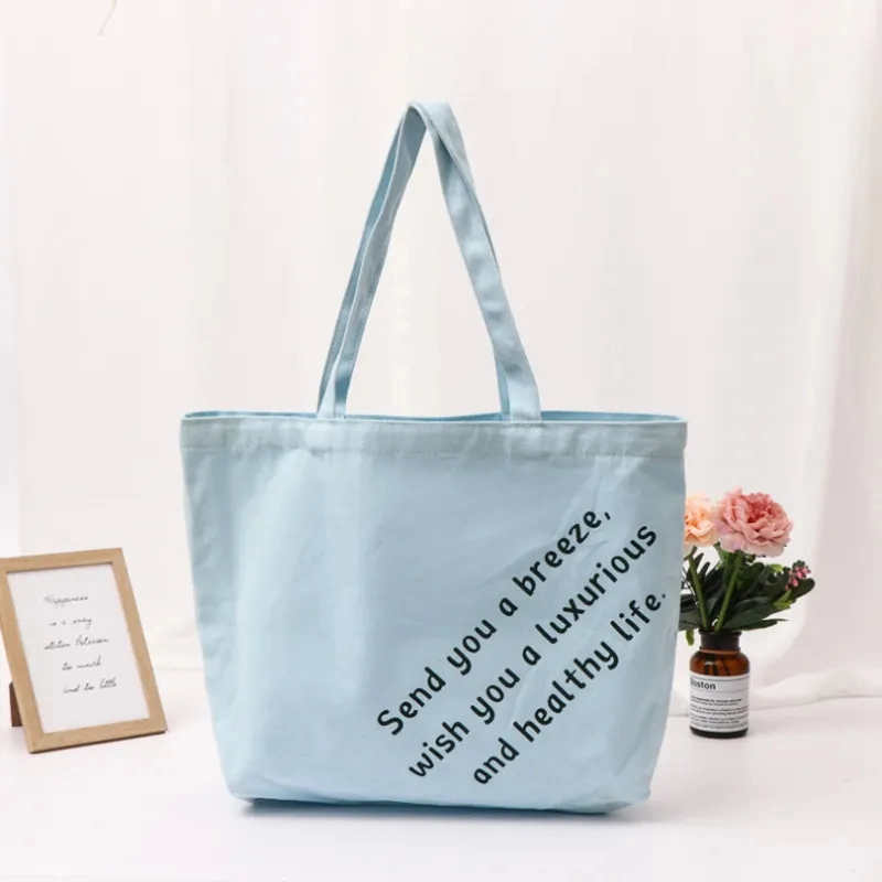 Custom Printed Logo Recycle Grocery Tote Boat Bag Heavy Canvas Personalized Cotton Shopping Bag