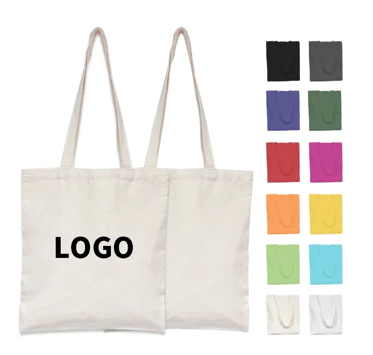 Custom Printed Logo Ropehandle Organic Cotton Canvas Bag