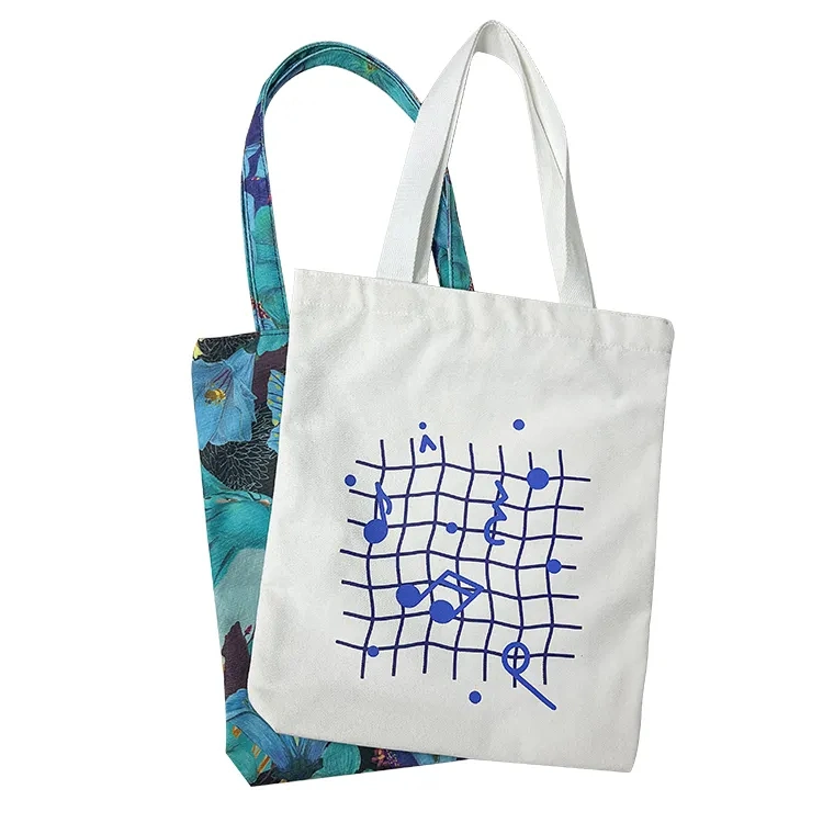 Custom Printed Logo Ropehandle Organic Cotton Canvas Bag
