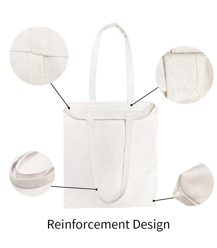 Custom Printed Logo Ropehandle Organic Cotton Canvas Bag