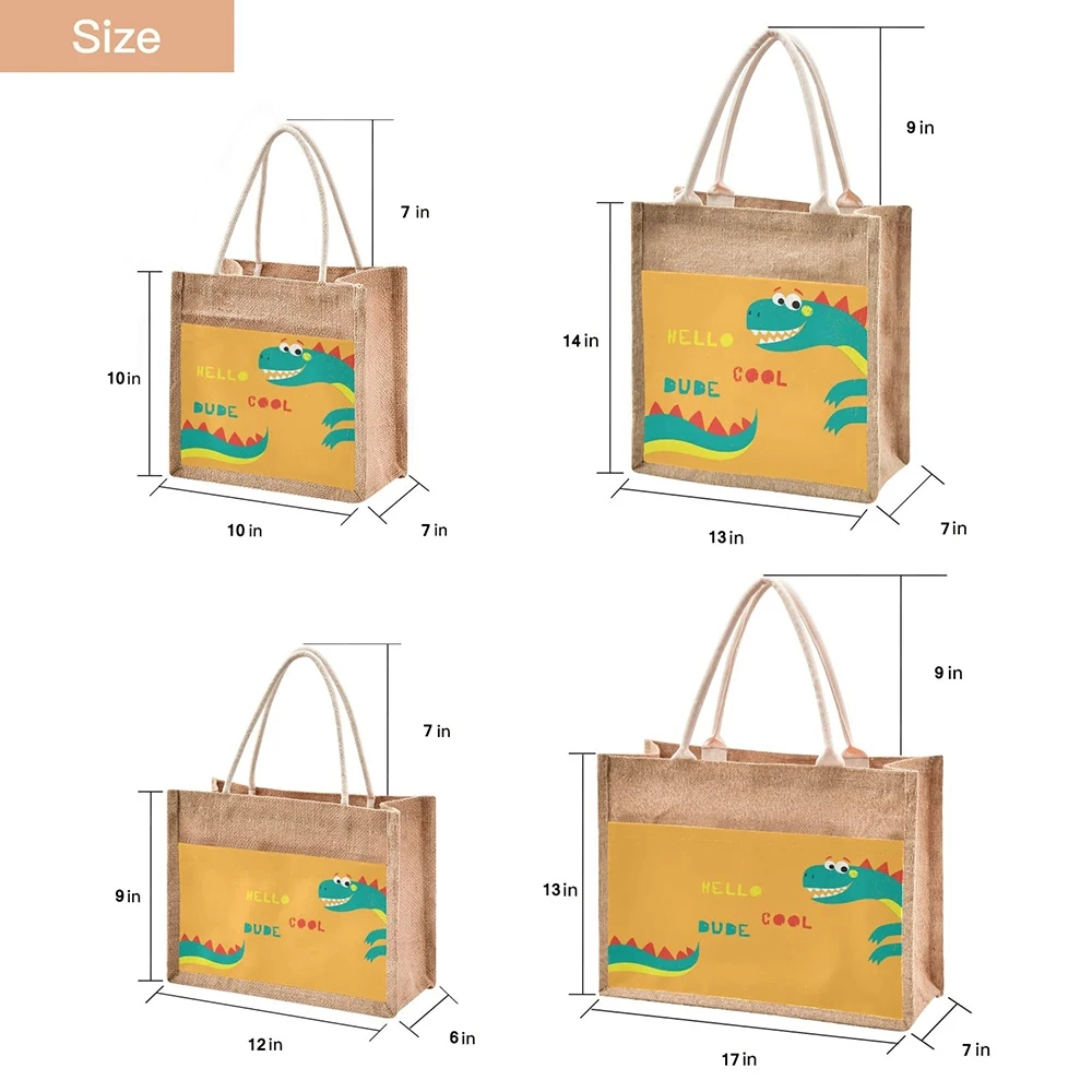 Custom Printed Shopper Bag Eco Friendly Burlap Jute Tote Beach Bag