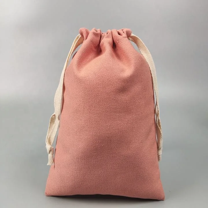 Custom Printing Round Cotton Linen Canvas Gift Drawstring Bag Canvas Cotton Drawstring Bag