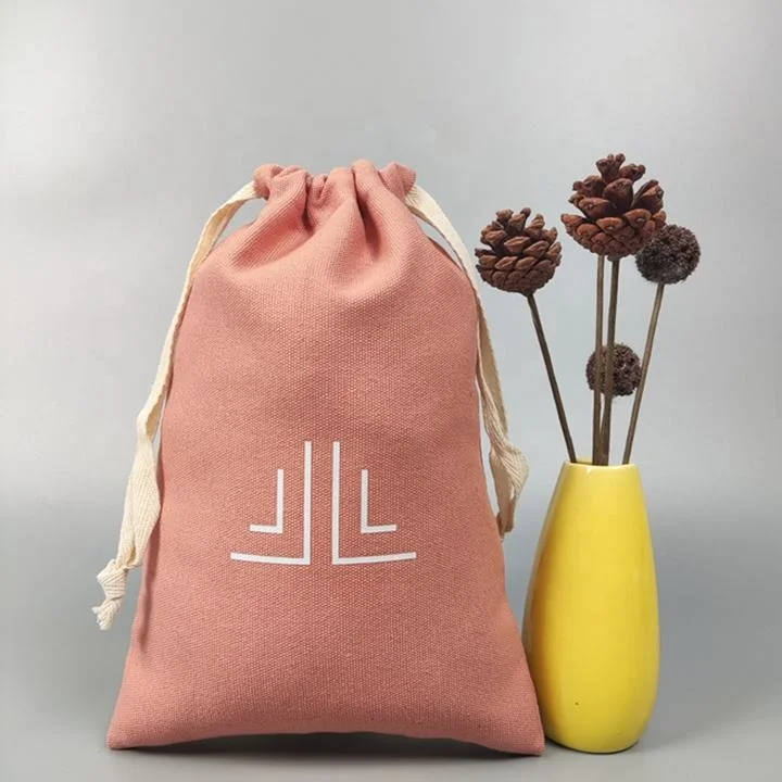 Custom Printing Round Cotton Linen Canvas Gift Drawstring Bag Canvas Cotton Drawstring Bag