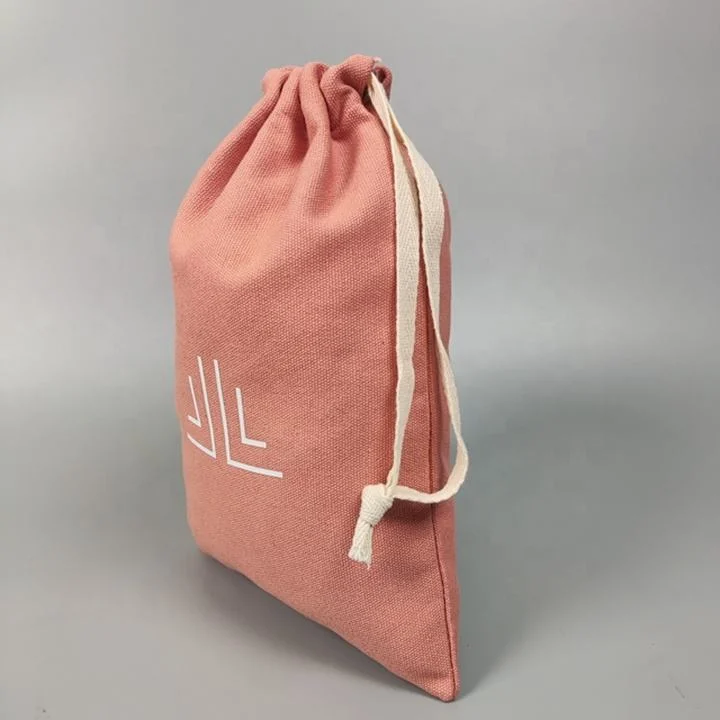 Custom Printing Round Cotton Linen Canvas Gift Drawstring Bag Canvas Cotton Drawstring Bag - Image 3