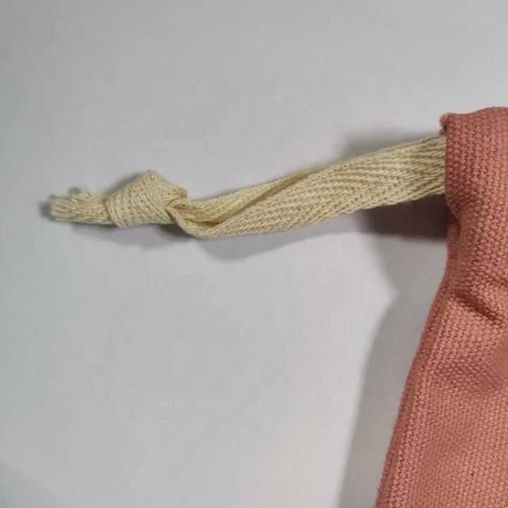 Custom Printing Round Cotton Linen Canvas Gift Drawstring Bag Canvas Cotton Drawstring Bag - Image 5