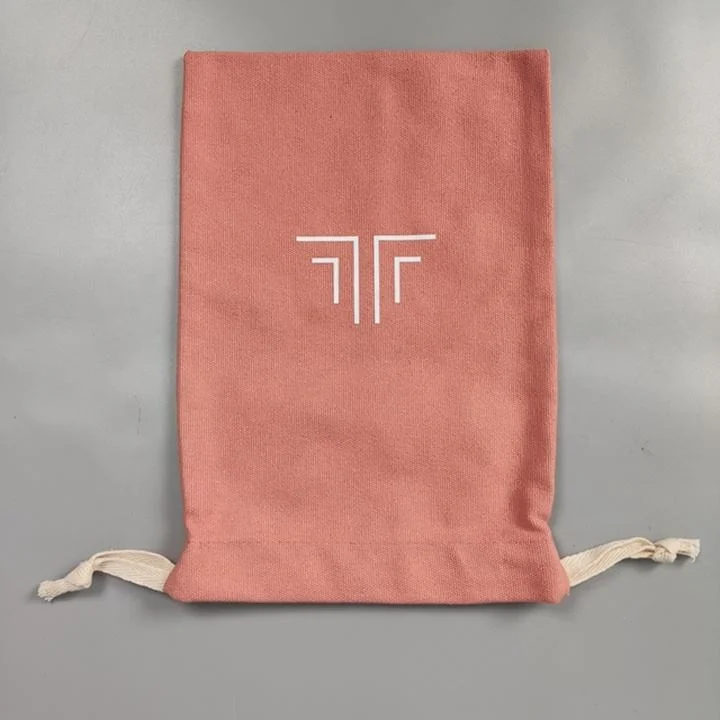 Custom Printing Round Cotton Linen Canvas Gift Drawstring Bag Canvas Cotton Drawstring Bag