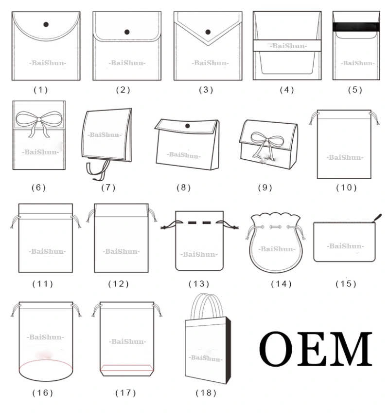 Custom Small Envelope Flap Package Pouch Luxury Microfiber Necklace Jewelry Bag
