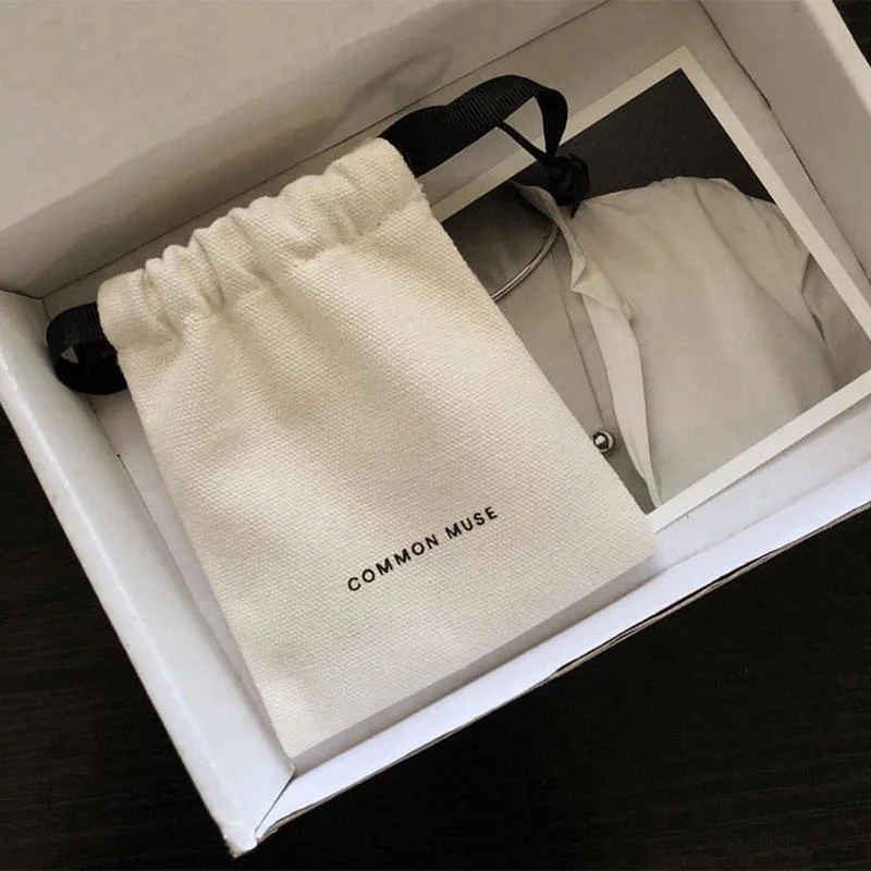Custom Small Personalized Cotton Drawstring Gift Bag Cotton Canvas Drawstring Pouch