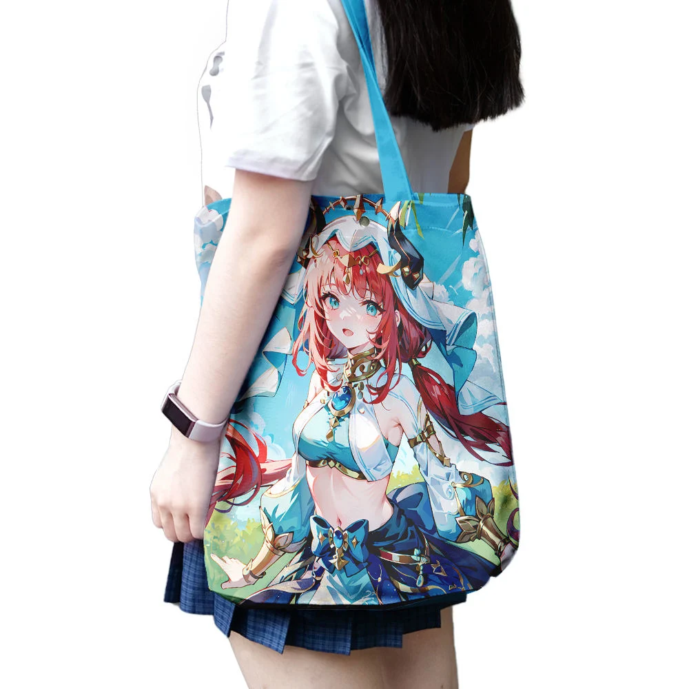 Custom Styles Cartoon Pattern Canvas Bags Anime Shopping Bag Shoulder Bag Canvas Tote Bag - Image 3