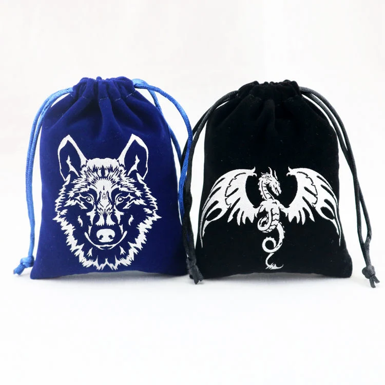 Custom Velvet with Logo Printed Suede Jewelry Packaging Luxury Drawstring Dust Bag