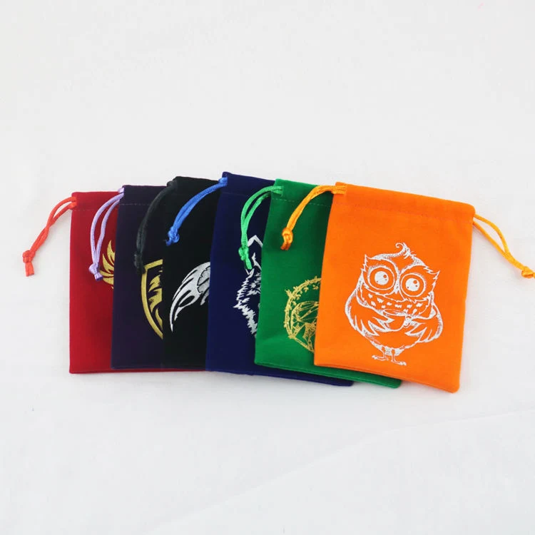 Custom Velvet with Logo Printed Suede Jewelry Packaging Luxury Drawstring Dust Bag