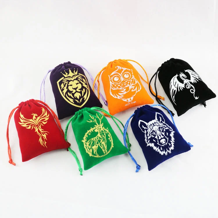 Custom Velvet with Logo Printed Suede Jewelry Packaging Luxury Drawstring Dust Bag